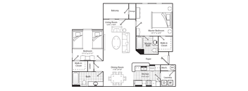 Floor plan 2 bed 2 bath