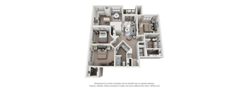 Three Bedroom Two Bathroom Floor Plan 1302