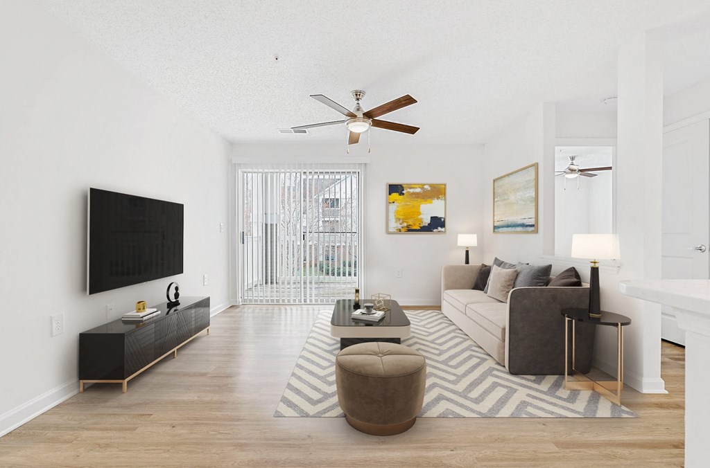 Modern Living Room at The Grayson Apartment Homes, North Carolina, 28262