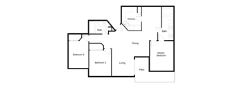 3 bedroom 2 bathroom floorplan at Desert Eagle Estates, Glendale 