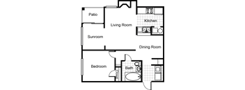 1 Bedroom 1 Bathroom Floor Plan