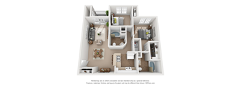 2 bedroom 2 bathroom floor plan - The Lexington