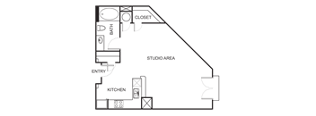 Studio floor plan E1