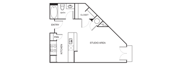 Studio floor plan E1A
