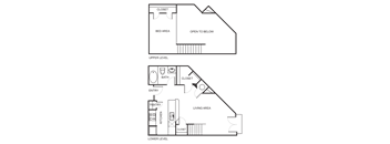 1 Bedroom 1 Bathroom Floor Plan E1B