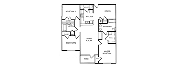 Egret three bedroom floorplan