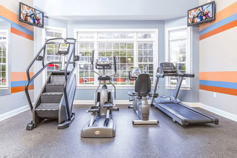 the gym at Elan at Mallard Creek Apartment Homes, Charlotte