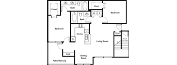 Elm two bedroom floorplan