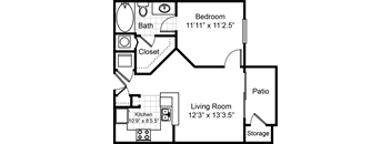 a floor plan of a bedroom house with a living room and a dining room