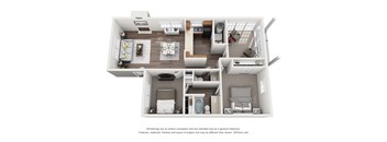 2 bedroom 1 bathroom floorplan