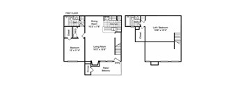 Two Bedroom Two Bathroom 1,078 Square Feet