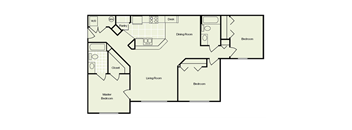 3 bedroom 2 bath 1167 sqft floor plan