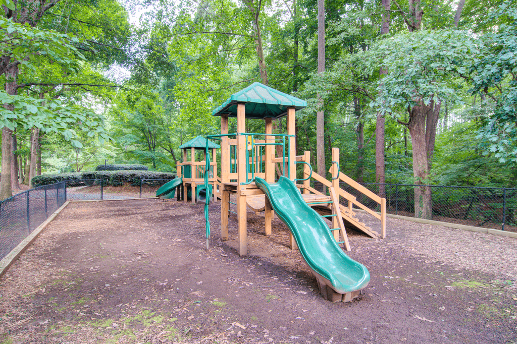 children s playground with slides at the park