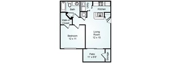 a floor plan of a house with a bedroom and a living room