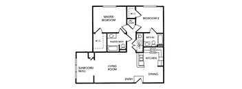 Flamingo two bedroom floorplan