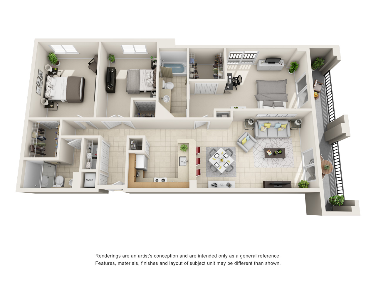 Durango 3 Bed 2 Bath  Floor Plan
