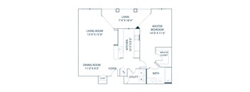 Georgetown one bedroom floorplan