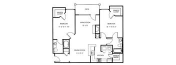 two bedroom two bathroom floorplan