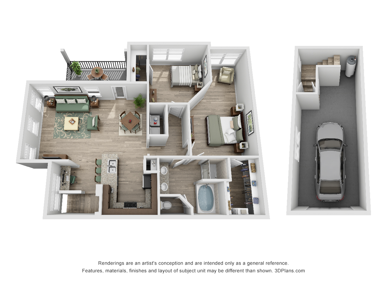 2 bedroom 1 bathroom floorplan