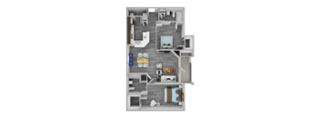 Two bedroom floorplan