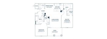 Henderson two bedroom floorplan