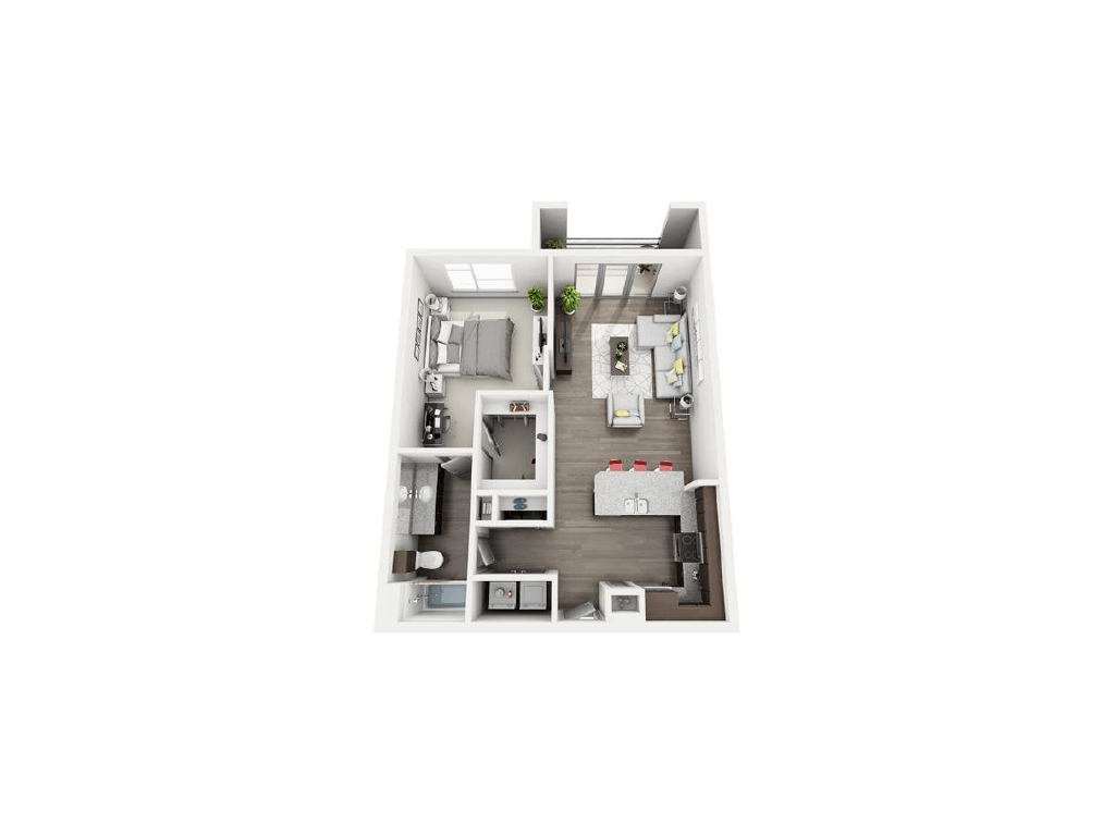 819 sqft 1 bed 1 bath