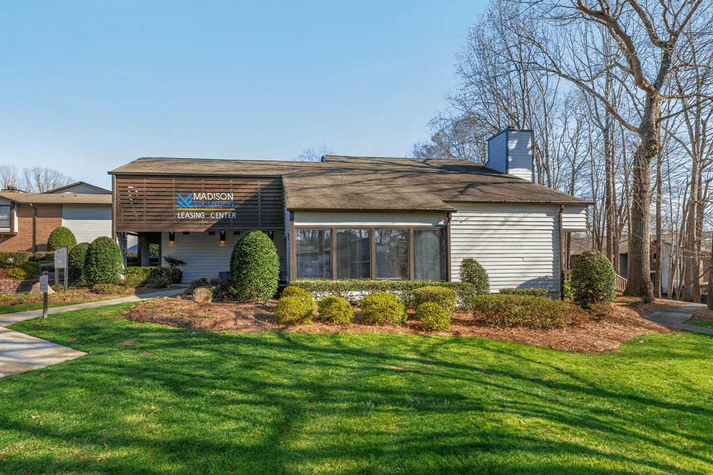 A building with a sign at Madison Southpark Apartment Homes, North Carolina, 28226