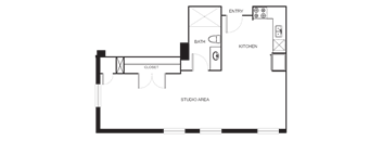 Studio floor plan I0 and I1