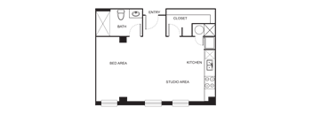 Studio floor plan I2F