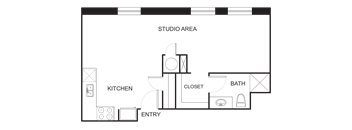 Studio floor plan I2 and I21