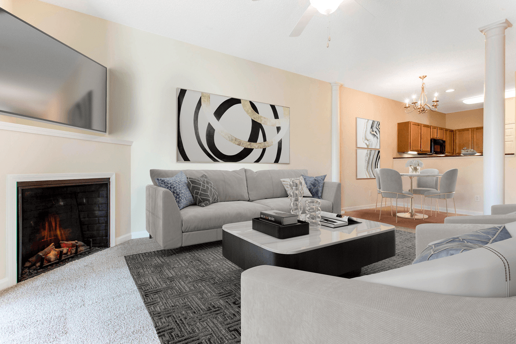 Fireplace Living at Ashley Court Apartments, North Carolina, 28262