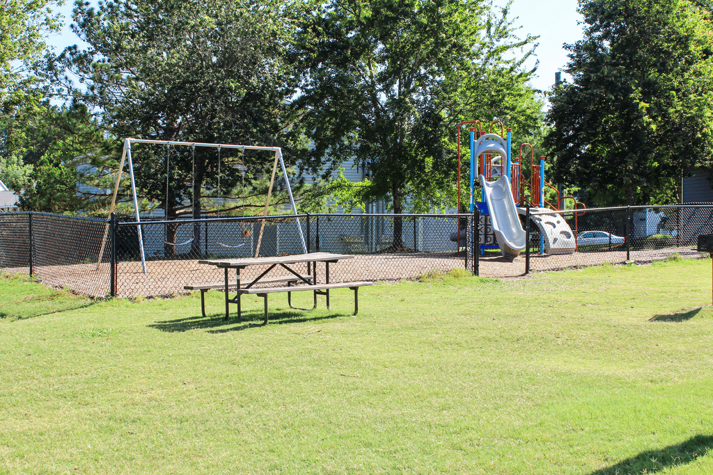 playground with picnic tables