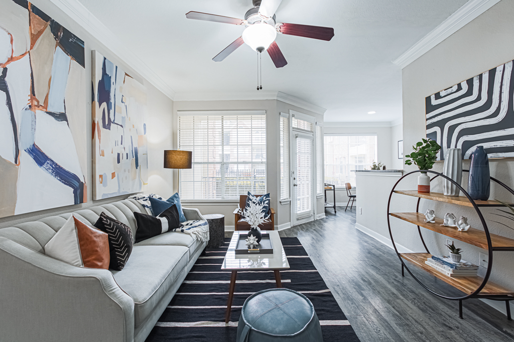 living room with hardwood-style flooring