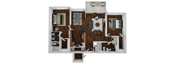 Floor plan 2 bed 2 bath C at Ethan Pointe Apartments, North Carolina