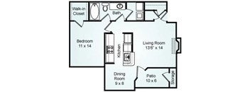 a floor plan of a house with a garage