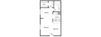 One Bedroom One Bathroom Floor Plan 443 Square Feet