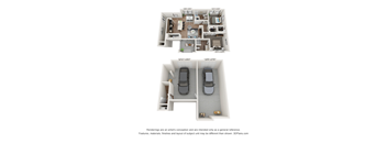 Floor plan 1 bed 1 bath with garage