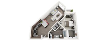 One bedroom floorplan