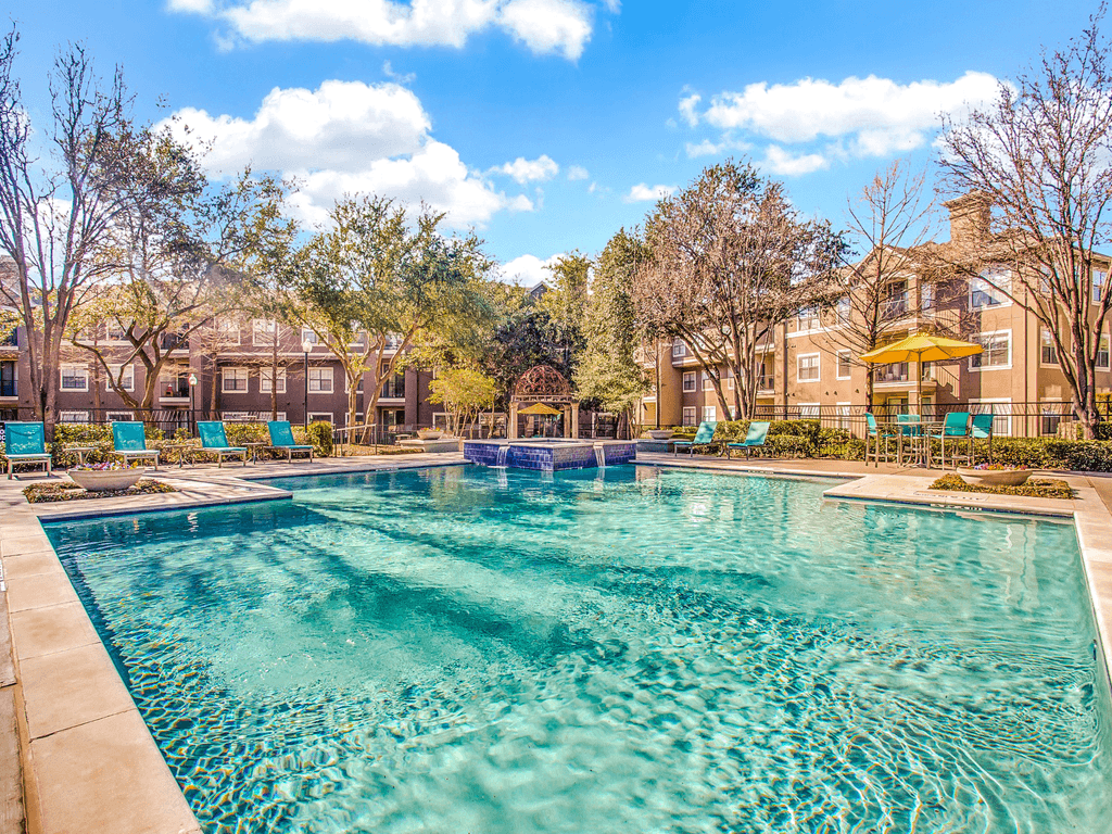 the pool at the trilogy apartments