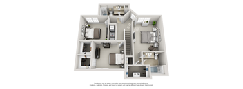 upper floor of townhome floor plan