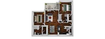 Little Pigeon two bedroom floorplan
