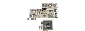 2 bed 2 bathroom floorplan
