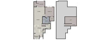 two floor plan of a house with two floors and a staircase