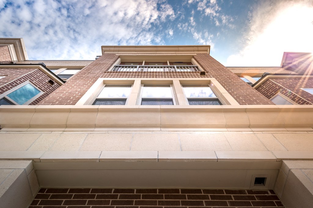 Exterior of building facing the sky