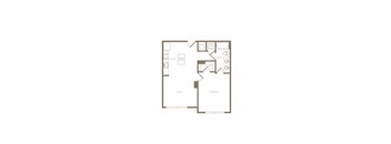 MPH2 East A04F 1 bed and 1 bath floor plan