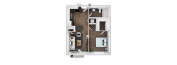 Mica one bedroom floorplan