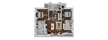 Two Bedroom Two Bathroom Floorplan 1104