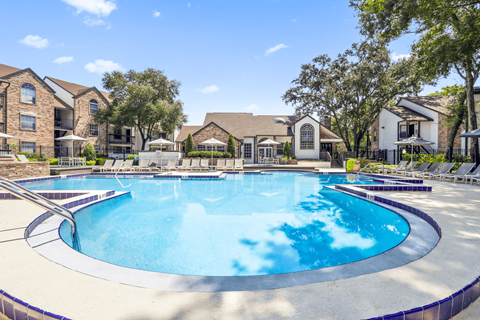 take a dip in the resort style pool at villas at houston levee west apartments