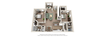 2 bed 2 bathroom floorplan