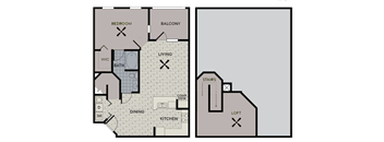 one bedroom floorplan apartment